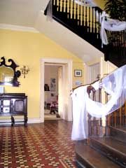 Great oak staircase in listed house. Don't ring the bell, ghost might come down the stairs. Shhhh