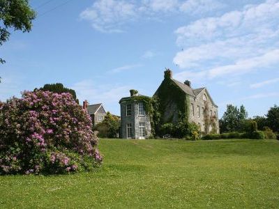 large mansion in wales with open fire