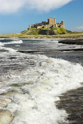 See Bambrugh Castle in Northumberland when on a self-cateirng holiday