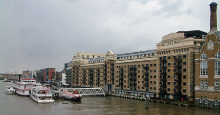 London rentals - showing Butlers Wharf on the Thames