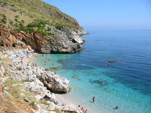 The lovely unspoilt bay at Scopello in Sicily