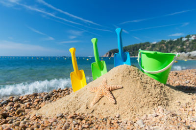 Sandcastle on beach