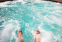 relax in a hot tub on holiday